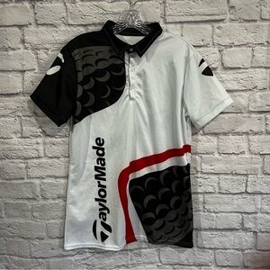 Taylor Made men’s medium with large spell out front back polo shirt golf